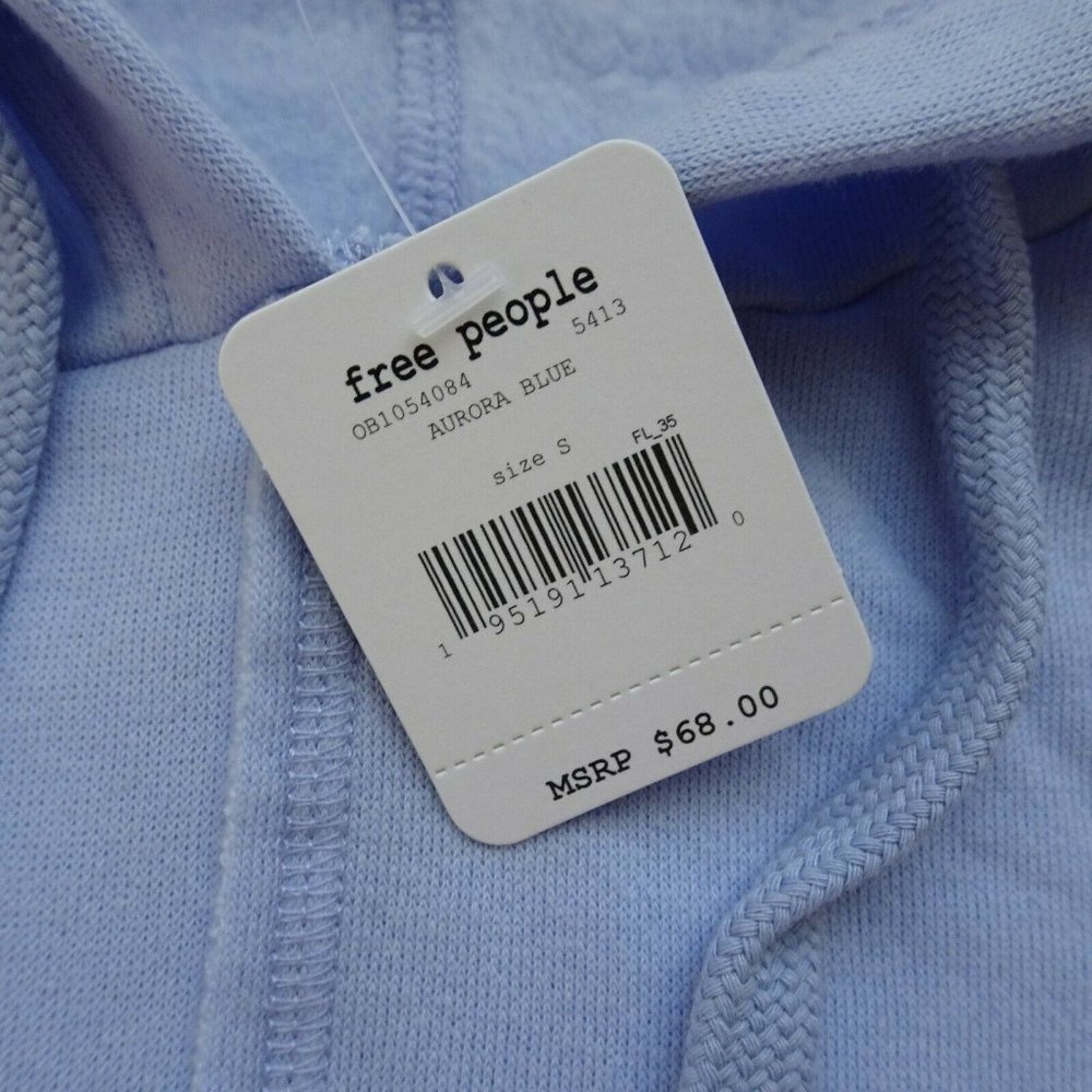 New Free People Movement Sweatshirt Work It Out Hoodie Aurora Blue Athleisure S - Picture 9 of 12